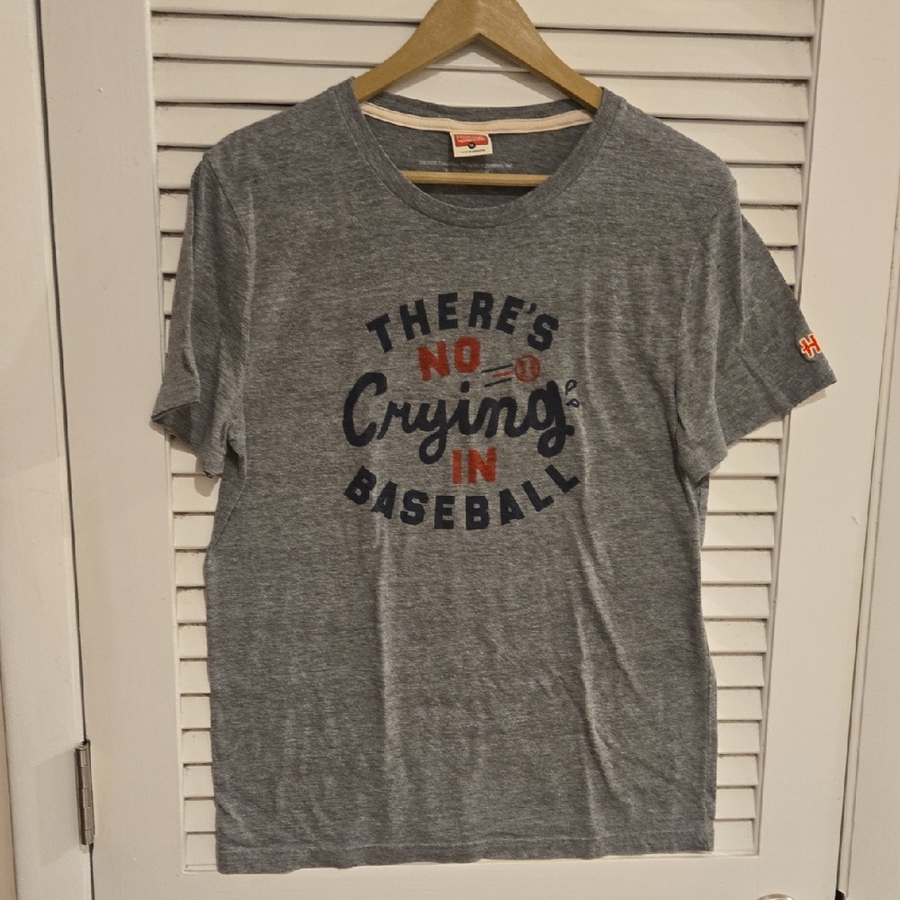 NWOT HOMAGE Gray 'No Crying in Baseball' Tee